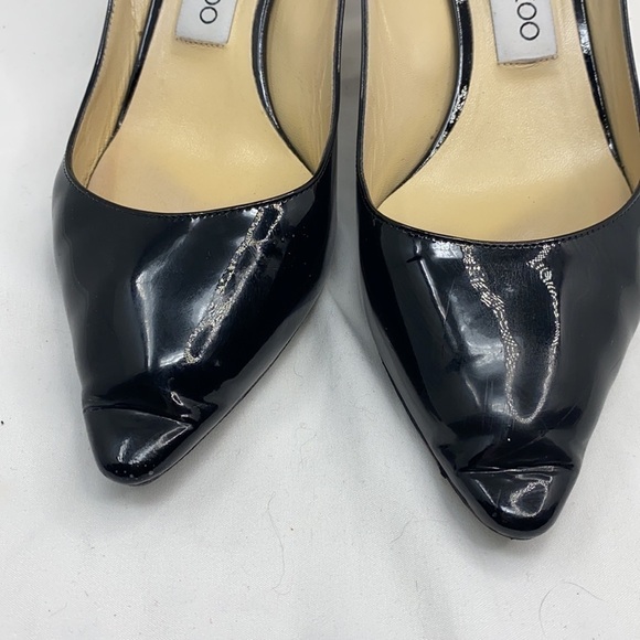 Jimmy Choo Size 37 / US 7 Black Low Heel Patent Pumps - Picture 5 of 7